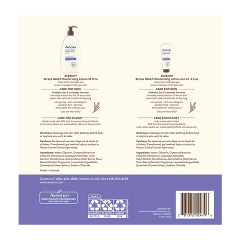 Stress Relief Body Lotion, Lavender Scent - 2.5oz