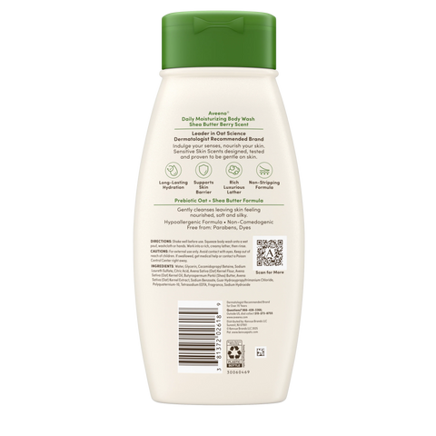 Daily Moisturizing Body Wash, Shea Butter Berry Scent, Sensitive Skin Scents