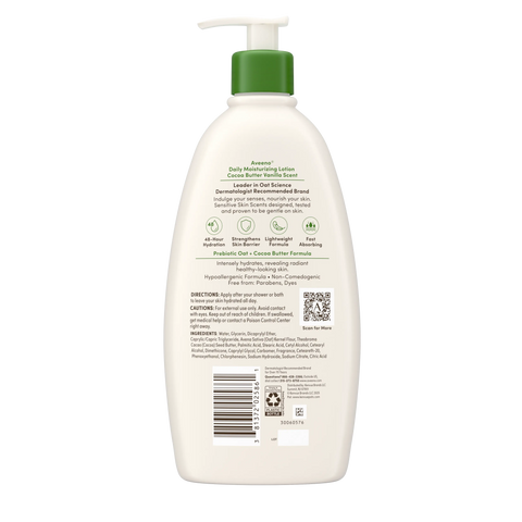 Daily Moisturizing Body Lotion, Cocoa Butter Vanilla Scent, Sensitive Skin Scents