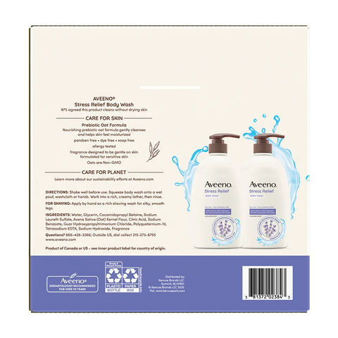 Stress Relief Oat Body Wash, Lavender Scent - 12oz