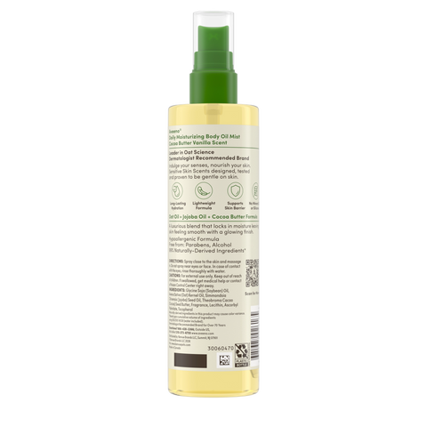 Daily Moisturizing Body Oil Mist, Cocoa Butter Vanilla Scent, Sensitive Skin Scents - 6.7oz