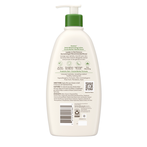 Daily Moisturizing Body Lotion, Cocoa Butter Vanilla Scent, Sensitive Skin Scents