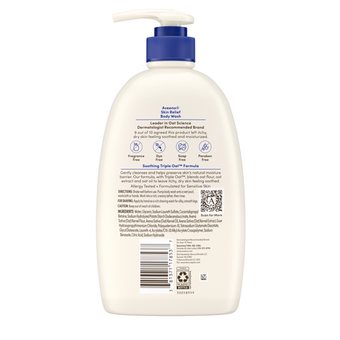 Skin Relief Fragrance-Free Body Wash for Sensitive, Itchy, Dry Skin - 12oz