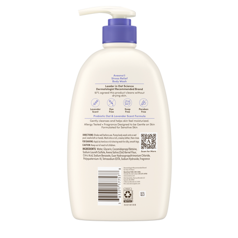 Stress Relief Oat Body Wash, Lavender Scent - 12oz