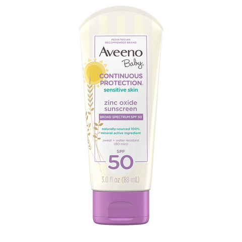 Baby Continuous Protection Sensitive Skin Lotion Zinc Oxide Sunscreen with Broad Spectrum SPF 50
