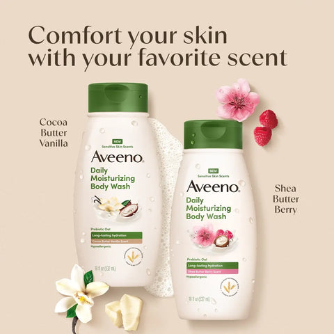 Daily Moisturizing Body Wash, Shea Butter Berry Scent, Sensitive Skin Scents