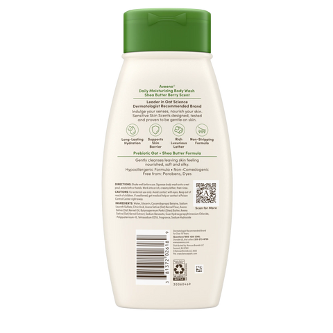 Daily Moisturizing Body Wash, Shea Butter Berry Scent, Sensitive Skin Scents