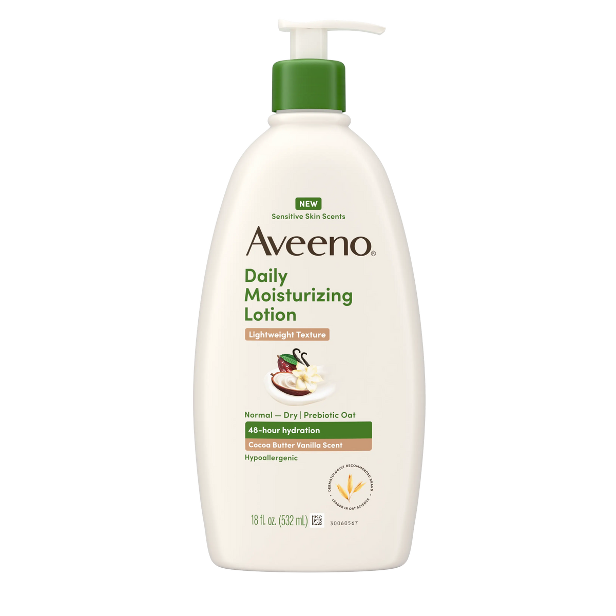 Daily Moisturizing Body Lotion, Cocoa Butter Vanilla Scent, Sensitive Skin Scents