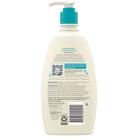 Kids Sensitive Skin Face & Body Wash - 18 oz